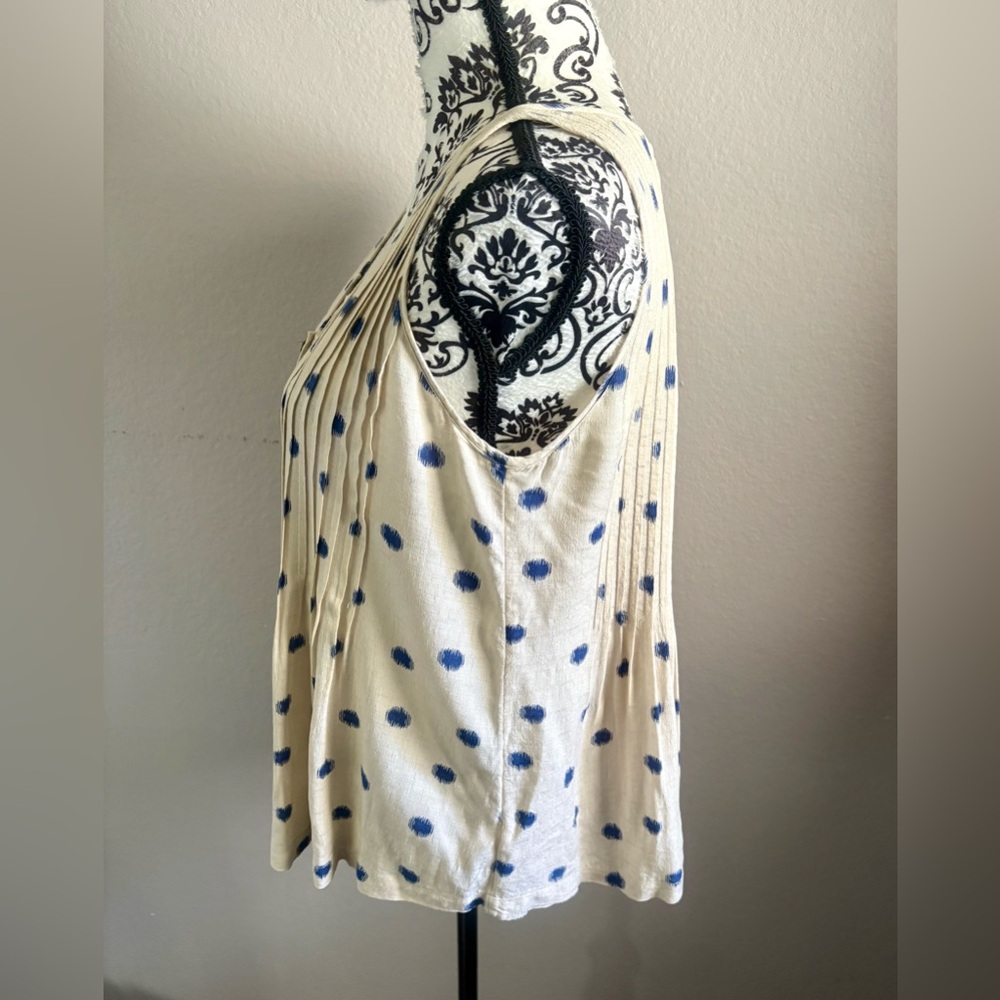 MAEVE Saona Polka Dot Button-Down Sleeveless Top - Picture 6 of 9